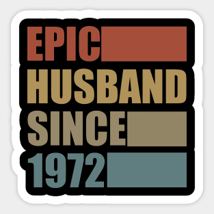 Vintage Epic Husband Since 1972 Sticker